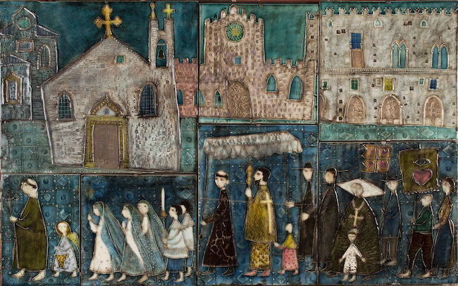 ルート・ブリュック　陶板『聖体祭』　1952-1953年／ アラビア製陶所 コレクション・カッコネン　photo:Niclas Warius