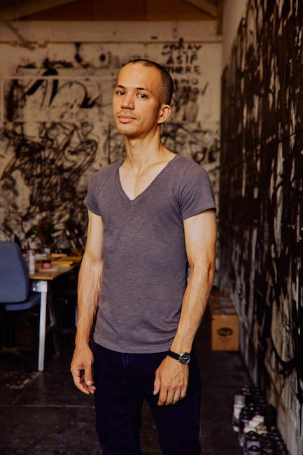 Enrico Isamu Ōyama in his Brooklyn studio
Photo by Collin Huges
