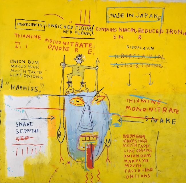 ジャン＝ミシェル・バスキア
Onion Gum, 1983
Courtesy Van de Weghe Fine Art, New York
Photo: Camerarts, New York
Artwork © Estate of Jean-Michel Basquiat.
Licensed by Artestar, New York