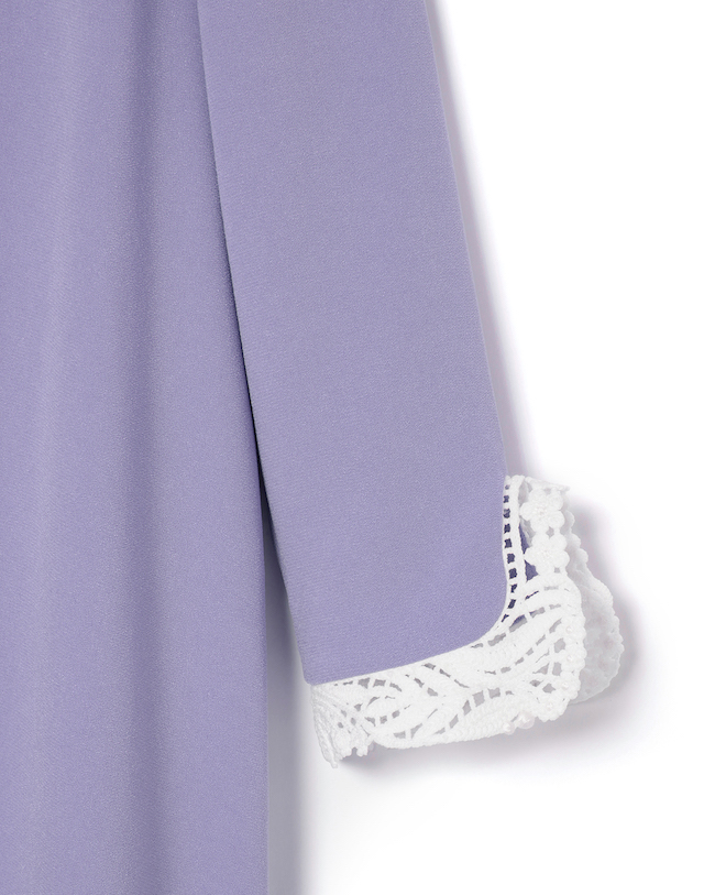 Lace Cuffs A-Line Kids Dress (140cm / Purple) ￥33,000