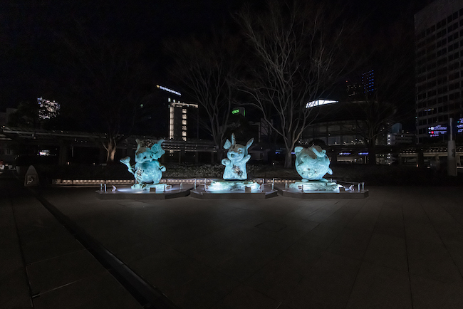 Installation View: Daniel Arsham x Pokémon, Pokémon of Future Past, Roppongi Hills 66 Plaza, Tokyo, 2022 ©2022 Pokémon. ©1995-2020 Nintendo/Creatures Inc. /GAME FREAK inc. Special Thanks to ArigaHitoshi and Kotobukiya Co., LTD. ©Daniel Arsham Courtesy of Nanzuka.