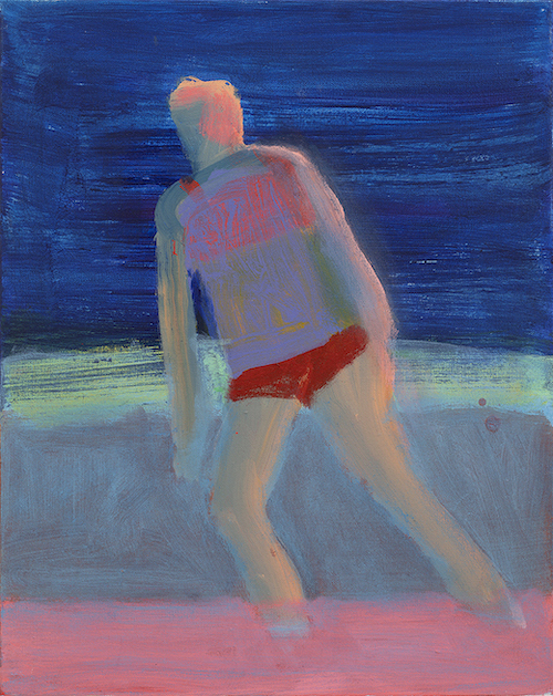 Katherine Bradford キャサリン・ブラッドフォード Swimmer At Dusk 2021 acrylic on canvas 50.8 x 40.6 cm ©Katherine Bradford, Courtesy of Tomio Koyama Gallery