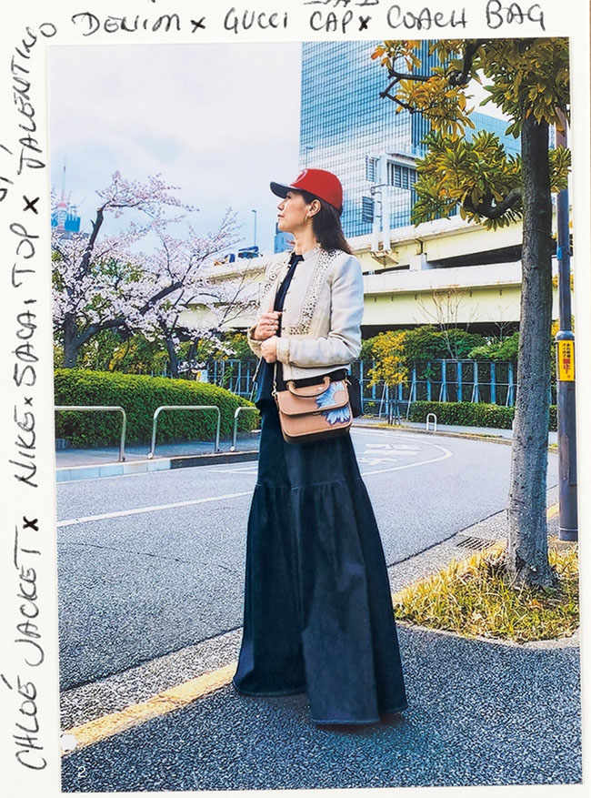 田中杏子のプライベートスナップ「春の装いはミックススタイルで