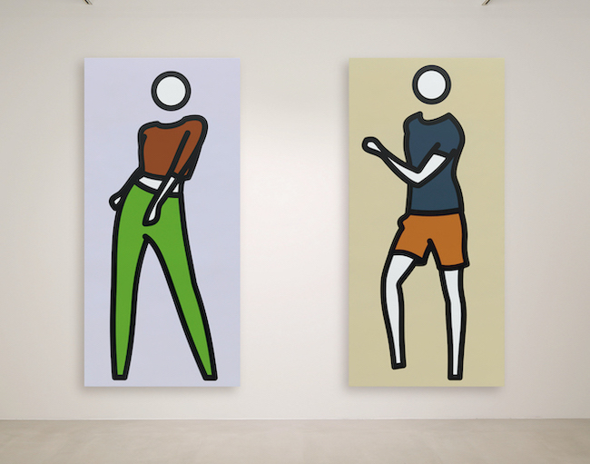 左： Julian Opie "Dance 1 figure 1 step 2." 右：Julian Opie "Dance 1 figure 2 step 2.” © Julian Opie / MAHO KUBOTA GALLERY