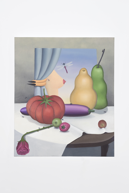 GaHee Park　Feast, 2022　Oil on canvas　76.2 x 63.5 cm | 30 x 25 inch　Photograph: Marion Paquette.　Courtesy of the artist and Perrotin.