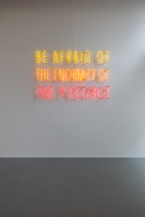 Alfredo Jaar Be Afraid of the Enormity of the Possible 2015 Neon 122×189 cm (image size) Photo by Nobutada Omote Courtesy of SCAI THE BATHHOUSE