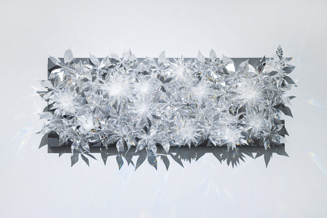 【6】 プリズム光学樹脂で花の繊細な美を表現したオブジェ。『Prism Flower Wall #1』