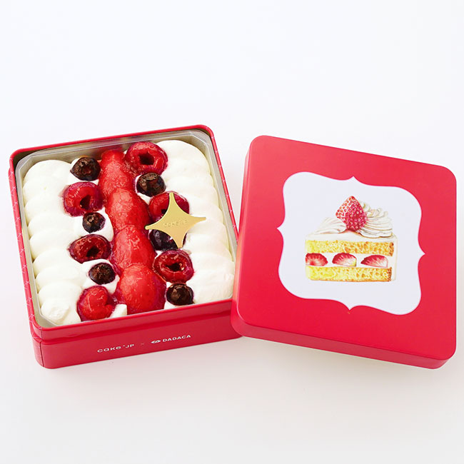 SWEETS CAN Short cake-スイーツ缶 ショートケーキ-（縦11cm×横11cm×高さ4.5cm） ¥3,000 ※送料別