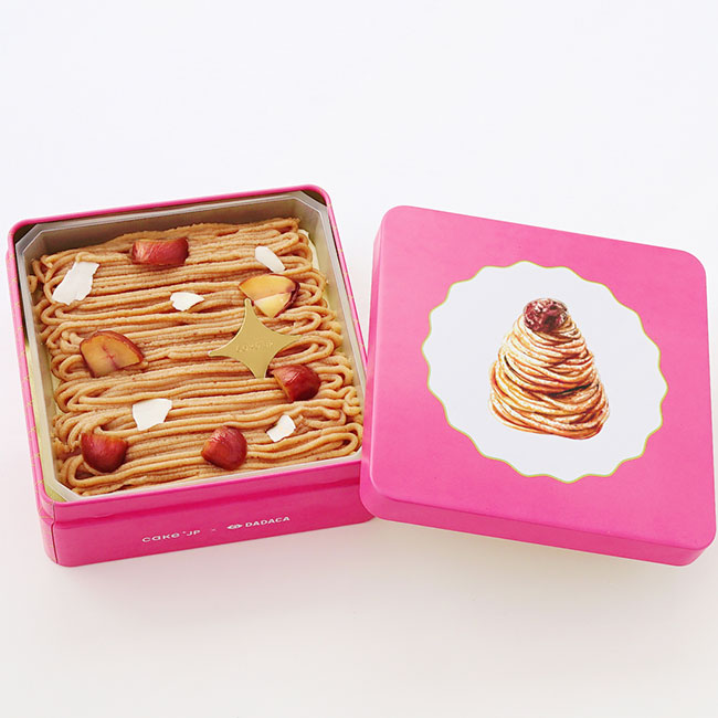 SWEETS CAN Mont Blanc-スイーツ缶 モンブラン-（縦11cm×横11cm×高さ4.5cm） ¥3,000 ※送料別