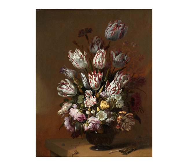 フェルメールをはじめ、オランダの作品を多く収蔵するアムステルダム国立美術館。ハンス・ボロンジェ《花の静物画》1639年