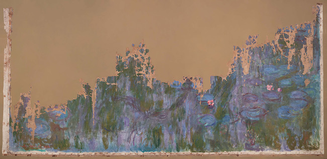 クロード・モネ『睡蓮、柳の反映』1916年、油彩、カンヴァス 199.3 × 424.4 cm （上部欠失）松方幸次郎氏御遺族より寄贈（旧松方コレクション） 国立西洋美術館
