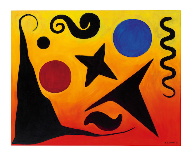 Seven Black, Red and Blue, 1947, Oil on canvas, 122.2 × 153 cm.