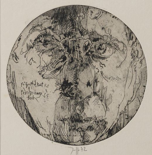 ホルスト・ヤンセン『自画像ーフロッグランドへ』版画集『フロッグランド』より 1972年　