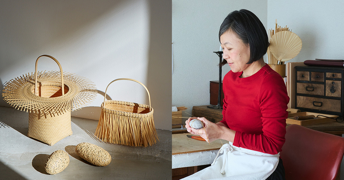 安部仁美 竹工芸《竹と石のオブジェクト》 HITOMI ABE｜安部仁美 –