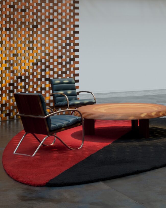 ミラノ・デザイン・ウィークでの展示より Le Fauteuil Visiteur Indochine(インドシナのゲスト用肘掛け椅子)