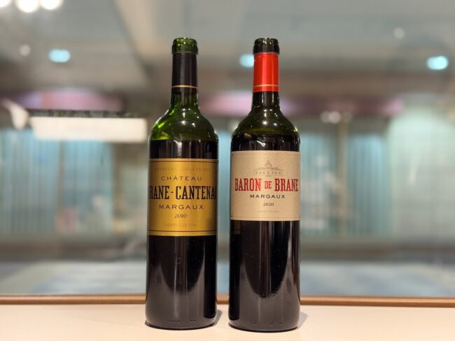 右がシャトー・ブラーヌ・カントナックのセカンド、「バロン・ド・ブラーヌ」。値段は1/3ほどだが、味わいはファーストに引けをとらないレベル