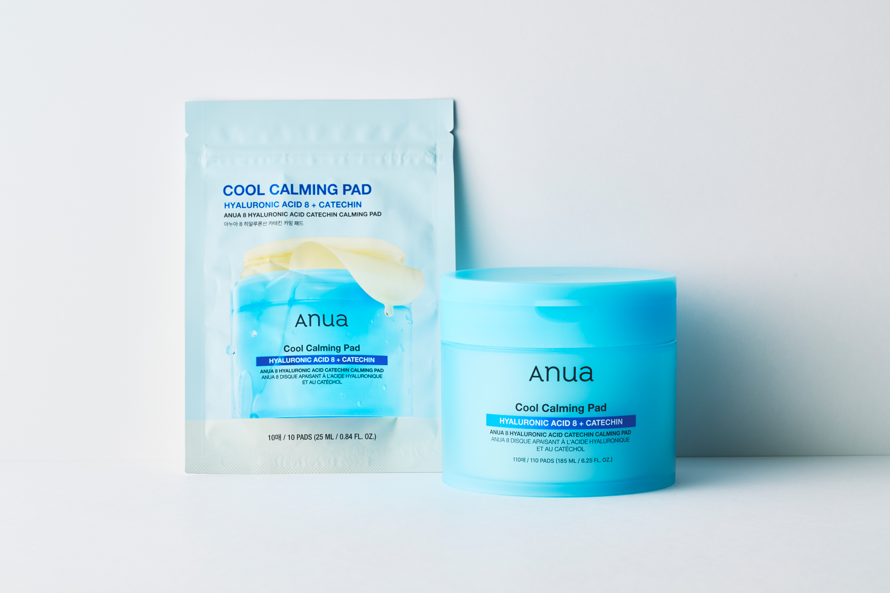 8 ヒアルロン酸カテキンカーミングパッド　右：110枚入り ￥3,300