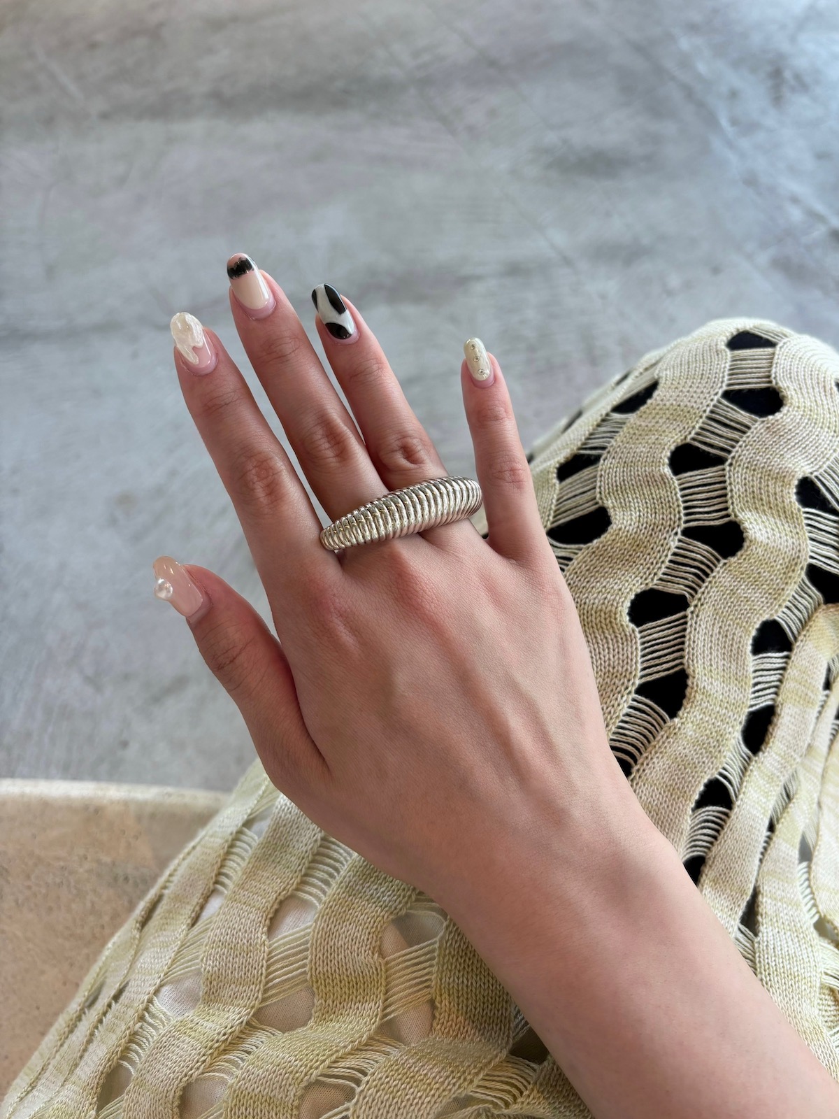 Shell Thin Double finger Ring(Silver)¥48,400