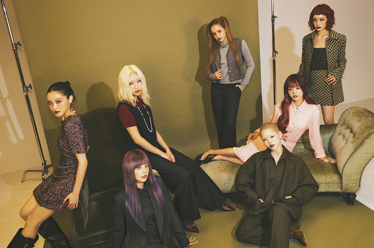 〈Jurin〉ジャケット￥484,000　トップ￥253,000　スカート￥165,000〈Juria〉ブラウス￥258,500　スカート￥330,000　ネックレス¥112,200　シューズ￥203,500〈Cocona〉ジャケット￥539,000　パンツ￥181,500　ピアス￥71,500　ブーティ¥207,900〈Harvey〉トップ￥407,000　パンツ￥203,500　ネックレス¥170,500〈Maya〉トップ￥385,000　パンツ￥203,500　ネックレス¥170,500　ブーティ￥237,600〈Hinata〉ジャケット￥456,500　ドレス￥407,000〈Chisa〉ドレス￥363,000　ネックレス¥112,200　ブーツ¥327,800／すべてGucci（グッチ クライアントサービス）