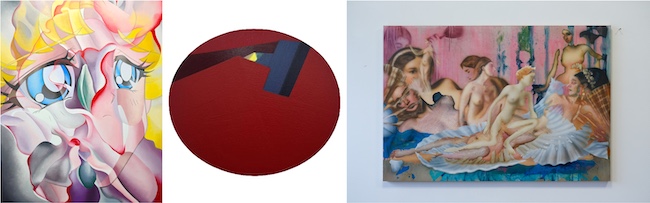 左から）山本れいら「I hate flowers 25」、山田康平「untitled」、Lea Embeli「NA」