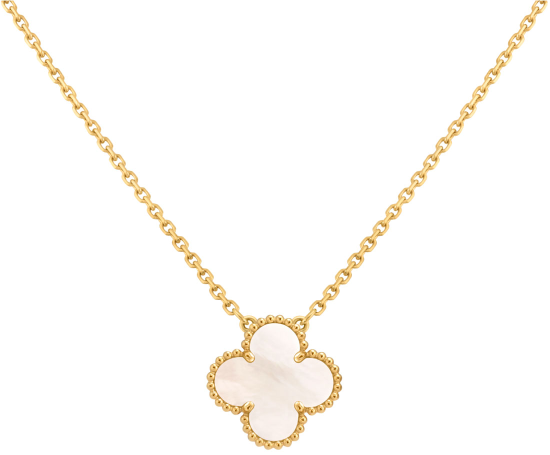 「ヴィンテージ アルハンブラ」ペンダント(マザーオブパール×YG)¥484,000/Van Cleef & Arpels(ヴァン クリーフ&アーペル ル デスク 0120-10-1906)