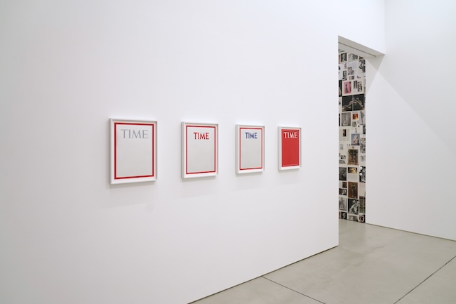 Installation view, artworks by Mungo Thomson