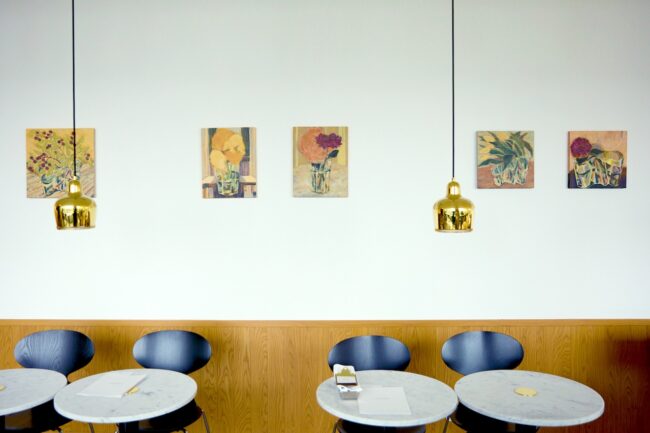 CAFE AALTOにて開催中の門田千明展の様子