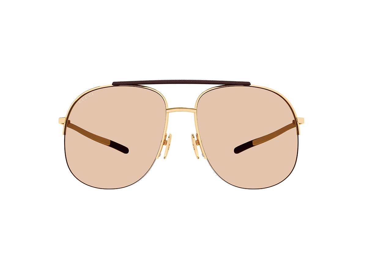 メタルフレームサングラス¥82,500／Gucci（ケリング アイウエア ジャパン カスタマーサービス）