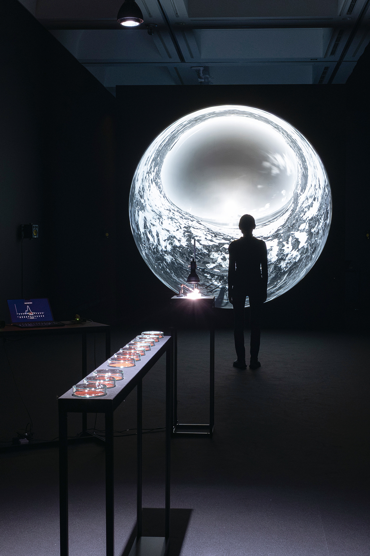 太陽と顔料の色を音にした作品。『spectral sonification of stellar light and a pigment [sun, ferric oxide]』2025年