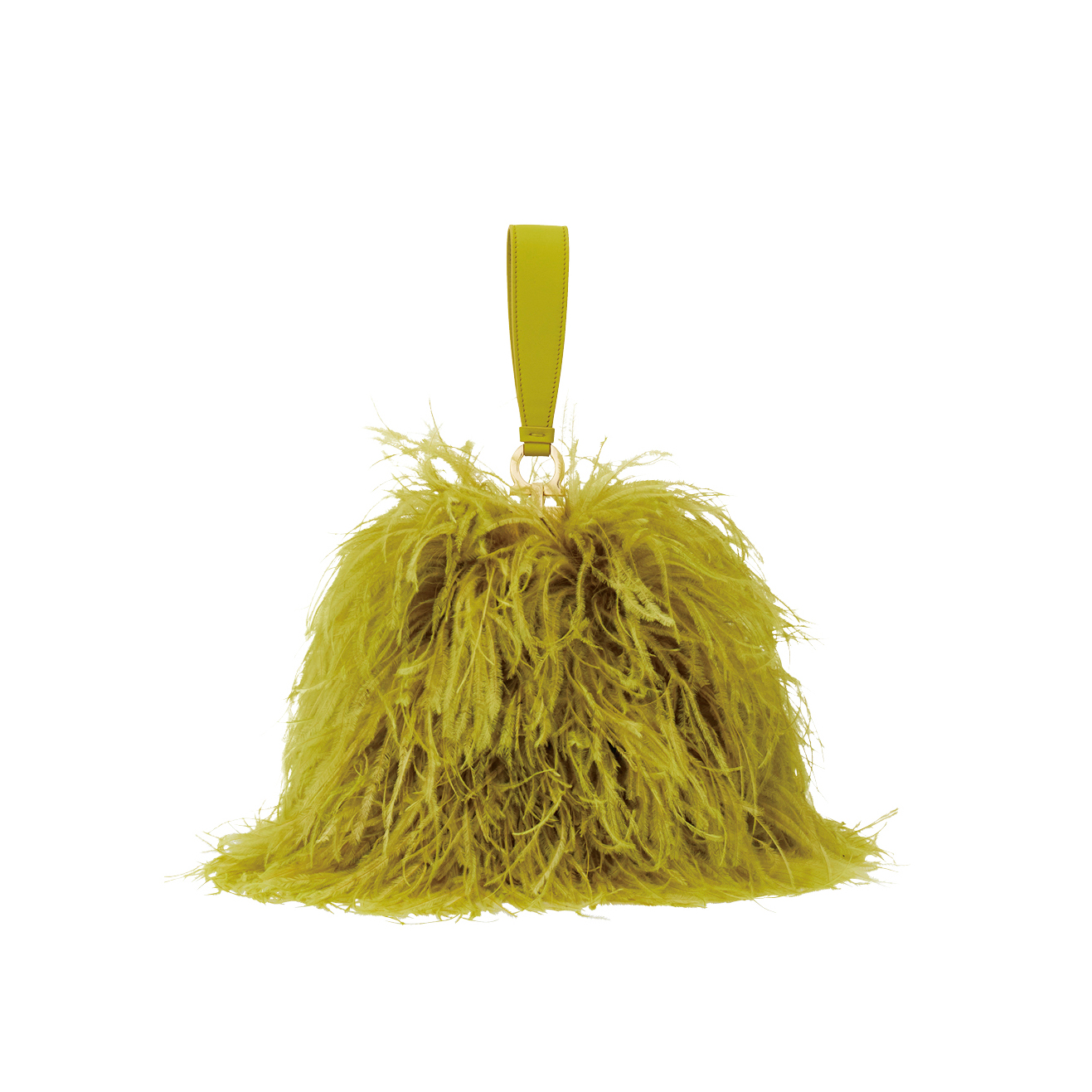 フェザーのハンドバッグ（H10×W13×D13cm）¥539,000／Ferragamo（フェラガモ・ジャパン）