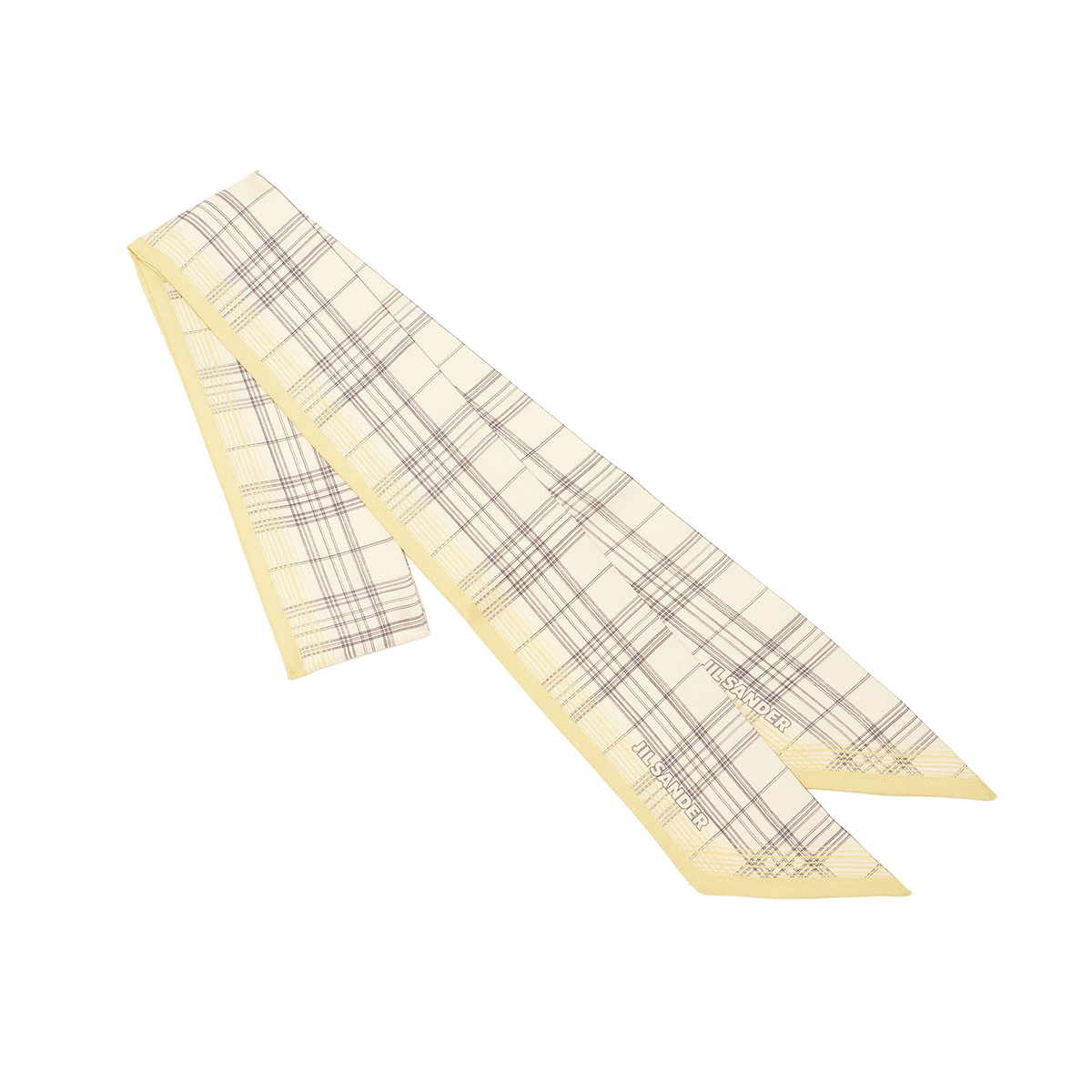 淡色チェックの細幅スカーフ¥42,900／Jil Sander（ジルサンダージャパン）