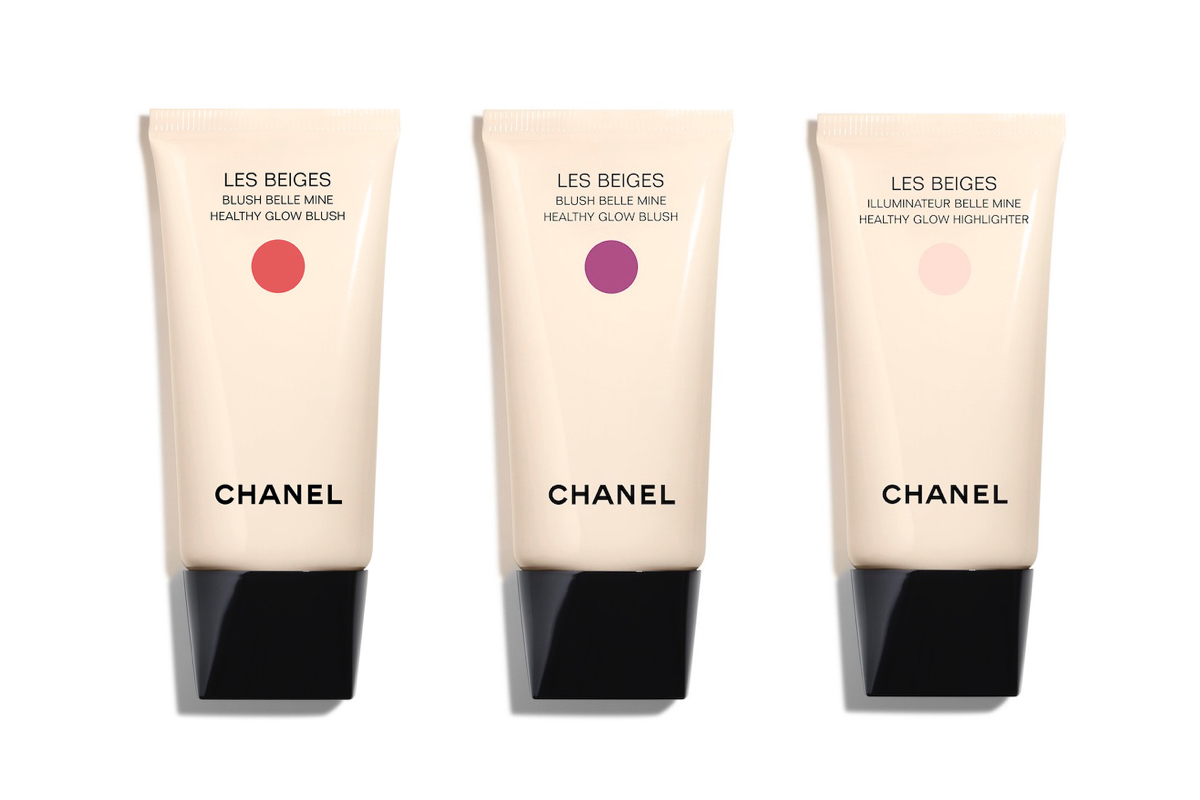 左から： レ ベージュ ブラッシュ ベル ミン ソルベ、同 ネクター 各¥8,580、レ ベージュ ヘルシー グロウ ハイライター ¥8,580（すべて5/8限定発売）