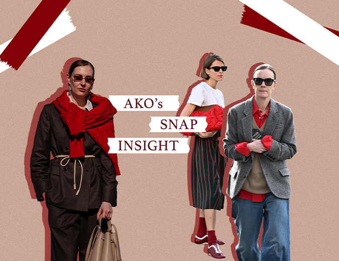 差し色で差がつく、「赤」の取り入れ方【田中杏子が読み解くおしゃれスナップ】