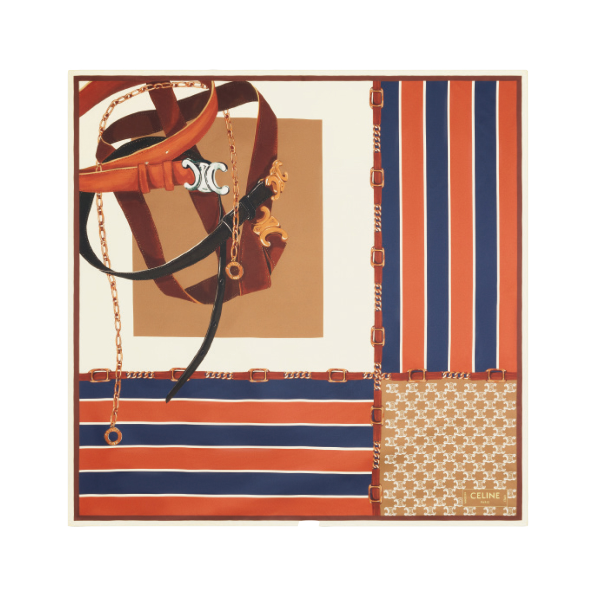 スカーフ（90×90cm）￥86,900（予定価格）／Celine（セリーヌ ジャパン）