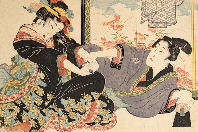 渓斎英泉 大判錦絵『あぶな絵』文政年間（1818～30）浦上蒼穹堂蔵