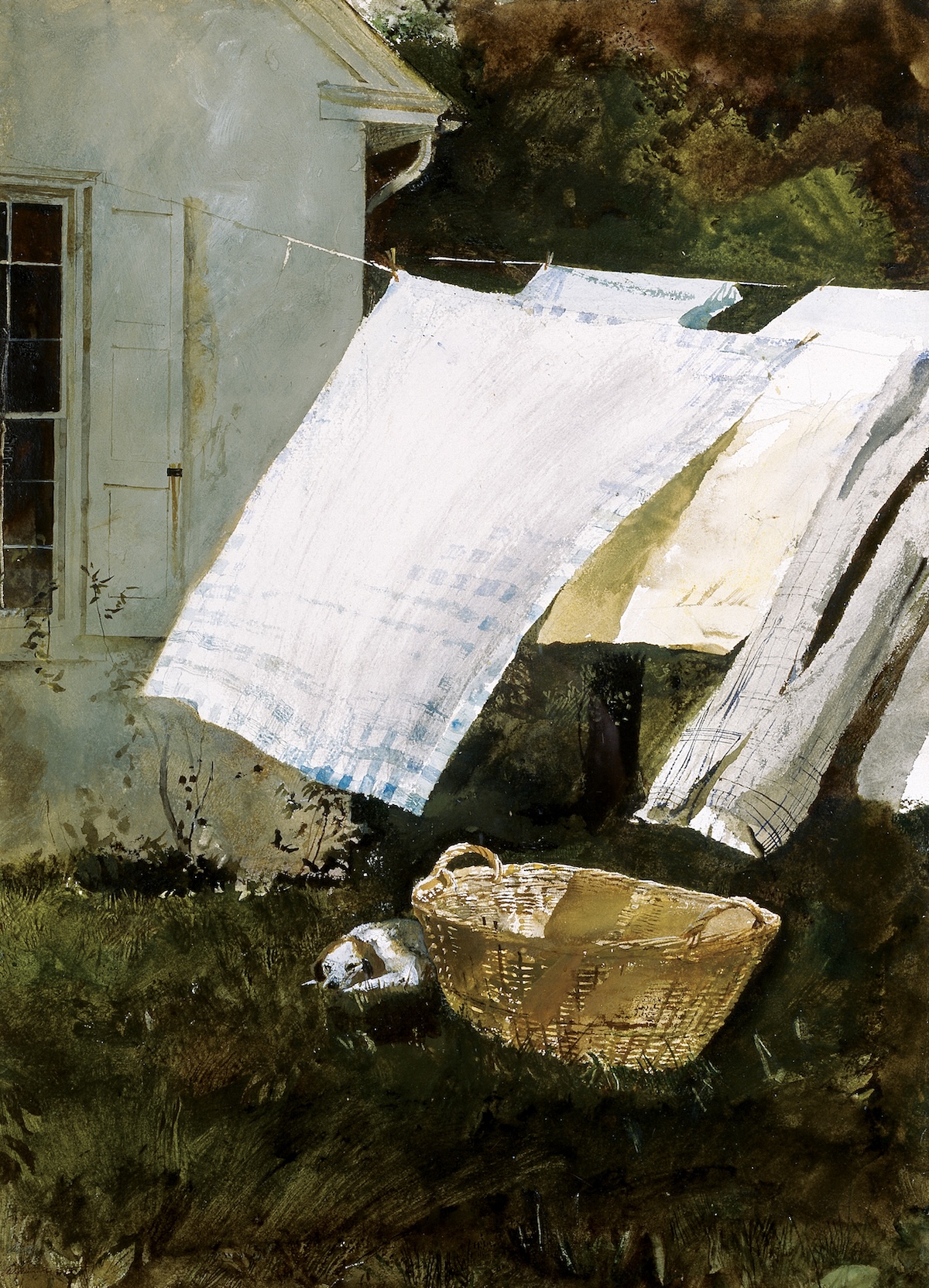 《洗濯物》 1961年　水彩、紙　76.8x55.9㎝　カマー美術館、ジャクソンビル Gift of an Anonymous Donor, Cummer Museum of Art & Gardens, Jacksonville, Florida, USA　©2026 Wyeth Foundation for American Art / ARS, New York / JASPAR, Tokyo