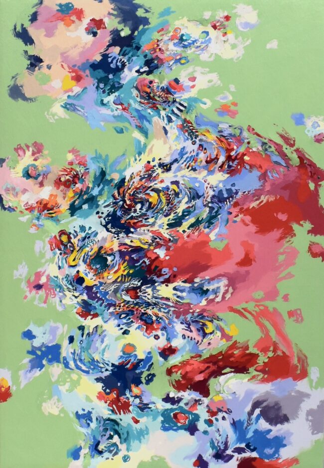 Figure k-h-29, 2025, oil and mixed media on panel, 162.0×112.0 cm © Anne Kagioka Rigoulet