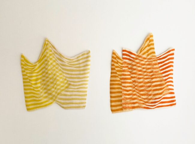 《Towels-Y-》《Towels-O-》2022, Wool・Ramie, Left W855×H1040×D9mm Right W905×H975×D9mm