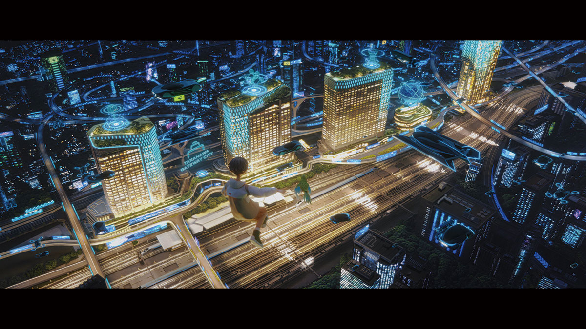 TAKANAWA GATEWAY CITY 未来体験シアター『この街は、キミの羽になる』(JR東日本/2025年) 図版提供:JR東日本