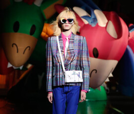 TOKYO, JAPAN - SEPTEMBER 02: A model showcases a design on the runway during the Louis Vuitton Men 2021 spring summer show at Tokyo International Cruise Terminal on September 02, 2020 in Tokyo, Japan. (Photo by Ken Ishii/Getty Images for Louis Vuitton)