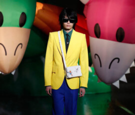 TOKYO, JAPAN - SEPTEMBER 02: A model showcases a design on the runway during the Louis Vuitton Men 2021 spring summer show at Tokyo International Cruise Terminal on September 02, 2020 in Tokyo, Japan. (Photo by Ken Ishii/Getty Images for Louis Vuitton)