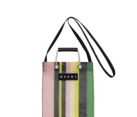 “ストライプミニショルダーバッグ”オリーブグリーン ¥19,800(税込み)