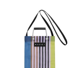 “ストライプミニショルダーバッグ”パープル ¥19,800(税込み)